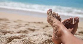 Beautiful feet in summer